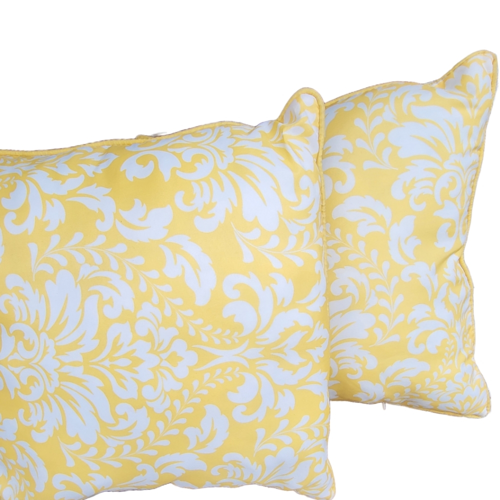 Outdoor Weatherproof Accent Pillows 14×14 by Mainstays Yellow & White Floral